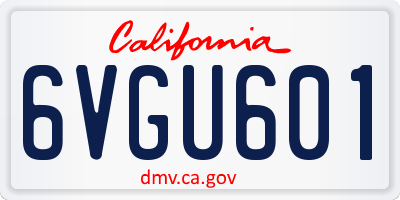 CA license plate 6VGU601
