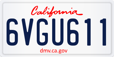CA license plate 6VGU611
