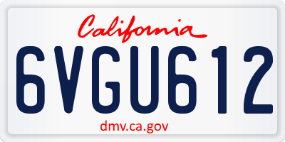 CA license plate 6VGU612