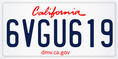 CA license plate 6VGU619