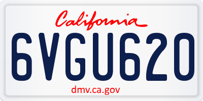 CA license plate 6VGU620