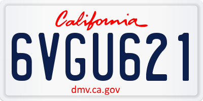 CA license plate 6VGU621