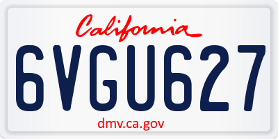CA license plate 6VGU627