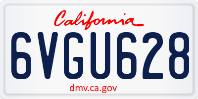 CA license plate 6VGU628
