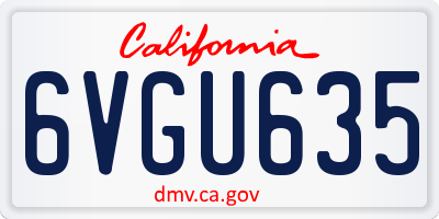 CA license plate 6VGU635
