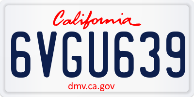 CA license plate 6VGU639