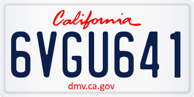 CA license plate 6VGU641