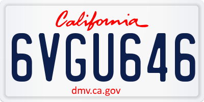 CA license plate 6VGU646