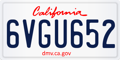CA license plate 6VGU652