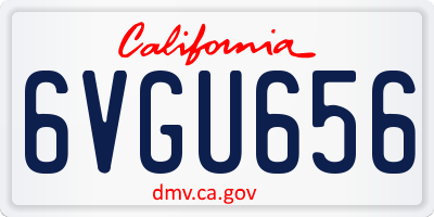 CA license plate 6VGU656