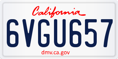 CA license plate 6VGU657