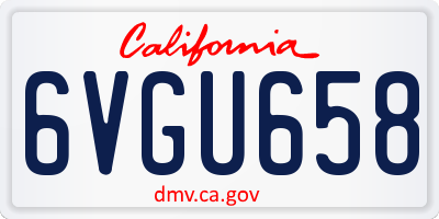 CA license plate 6VGU658