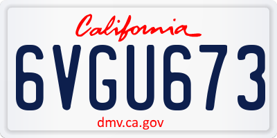 CA license plate 6VGU673