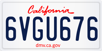 CA license plate 6VGU676