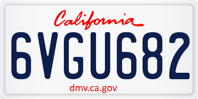 CA license plate 6VGU682