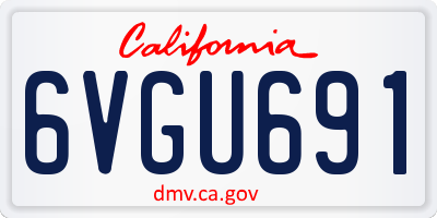 CA license plate 6VGU691