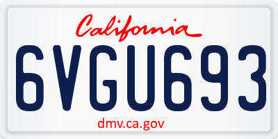 CA license plate 6VGU693