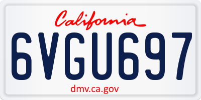 CA license plate 6VGU697