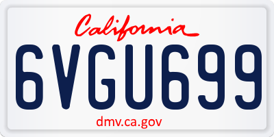 CA license plate 6VGU699