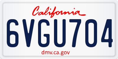 CA license plate 6VGU704