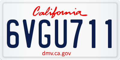 CA license plate 6VGU711