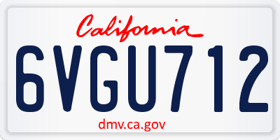 CA license plate 6VGU712
