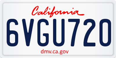 CA license plate 6VGU720