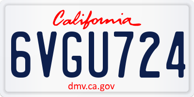 CA license plate 6VGU724
