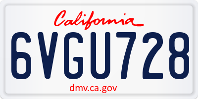 CA license plate 6VGU728