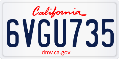 CA license plate 6VGU735