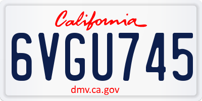 CA license plate 6VGU745