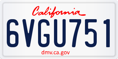 CA license plate 6VGU751
