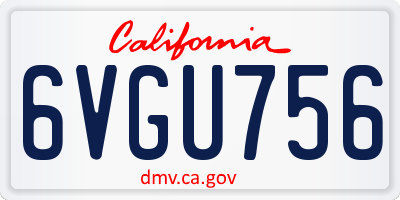 CA license plate 6VGU756