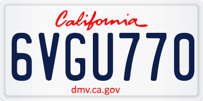 CA license plate 6VGU770