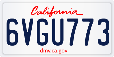 CA license plate 6VGU773
