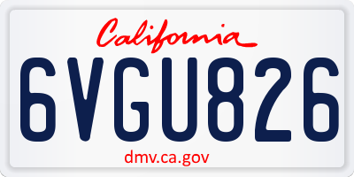 CA license plate 6VGU826