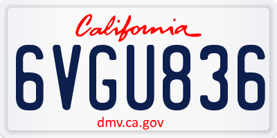 CA license plate 6VGU836