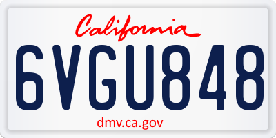 CA license plate 6VGU848