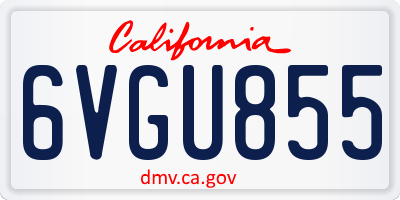 CA license plate 6VGU855