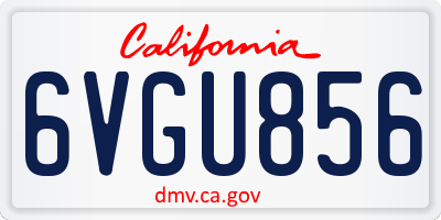 CA license plate 6VGU856