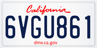CA license plate 6VGU861