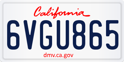 CA license plate 6VGU865