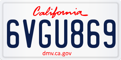 CA license plate 6VGU869