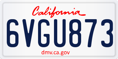 CA license plate 6VGU873