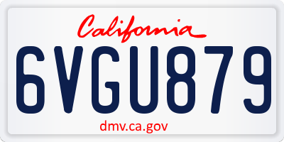 CA license plate 6VGU879
