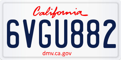 CA license plate 6VGU882