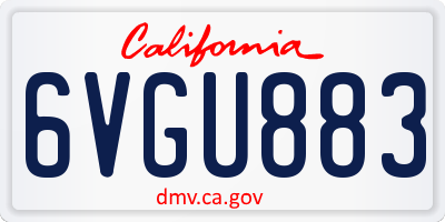 CA license plate 6VGU883