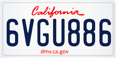 CA license plate 6VGU886