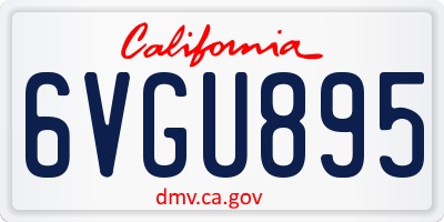 CA license plate 6VGU895