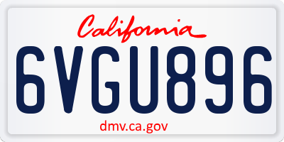 CA license plate 6VGU896
